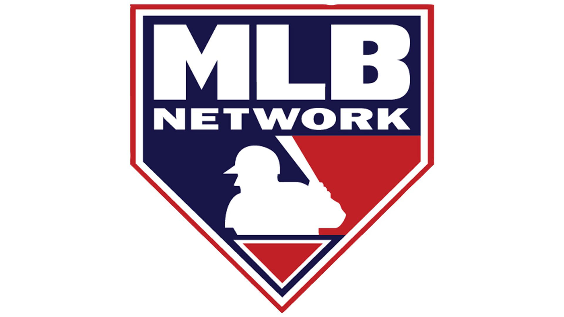 MLB Network red, white and blue home plate logo