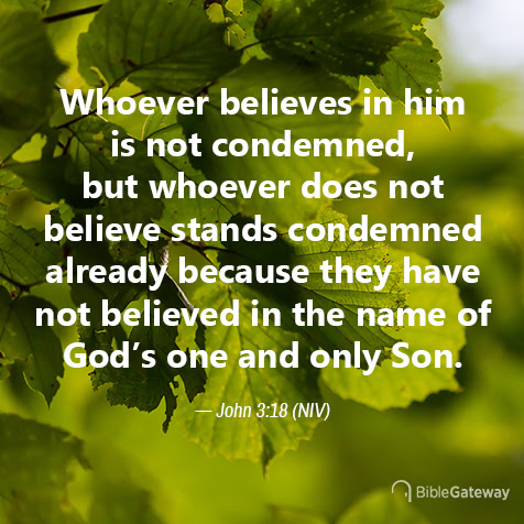 Read John 3:18 on Bible Gateway.