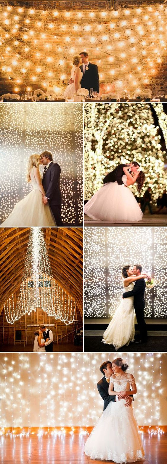 39 Magical String and Hanging Light Wedding Decorations and Wedding Backdrop Ideas | http://www.deerpearlflowers.com/39-magical-string-hanging-light-decorations-wedding-backdrop/