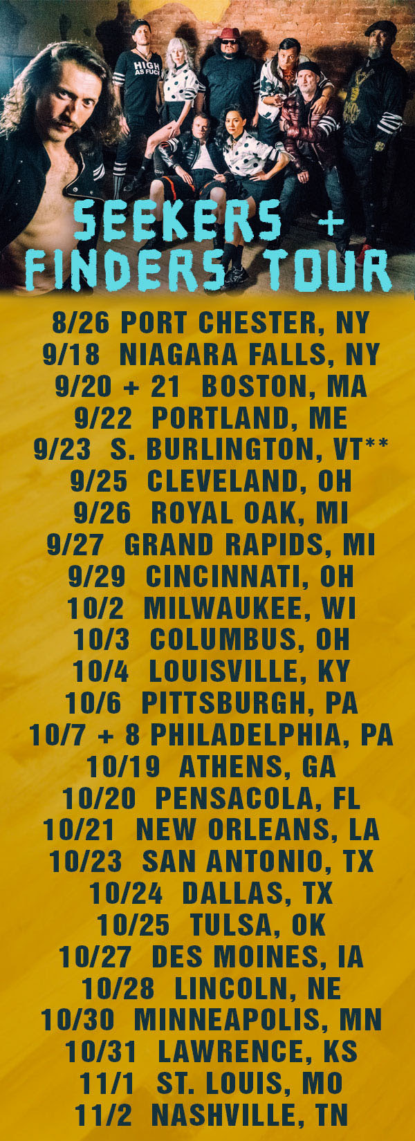 Seekers and Finders Tour Dates