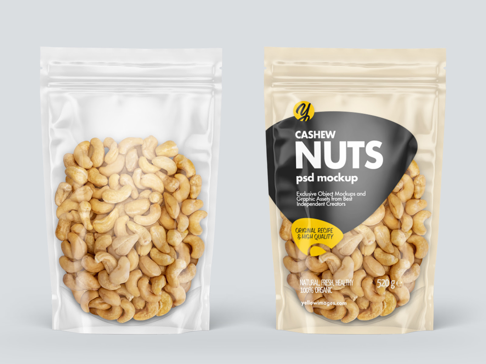Clear Plastic Pouch w/ Cashew Nuts Mockup by Andrey Gapon on Dribbble