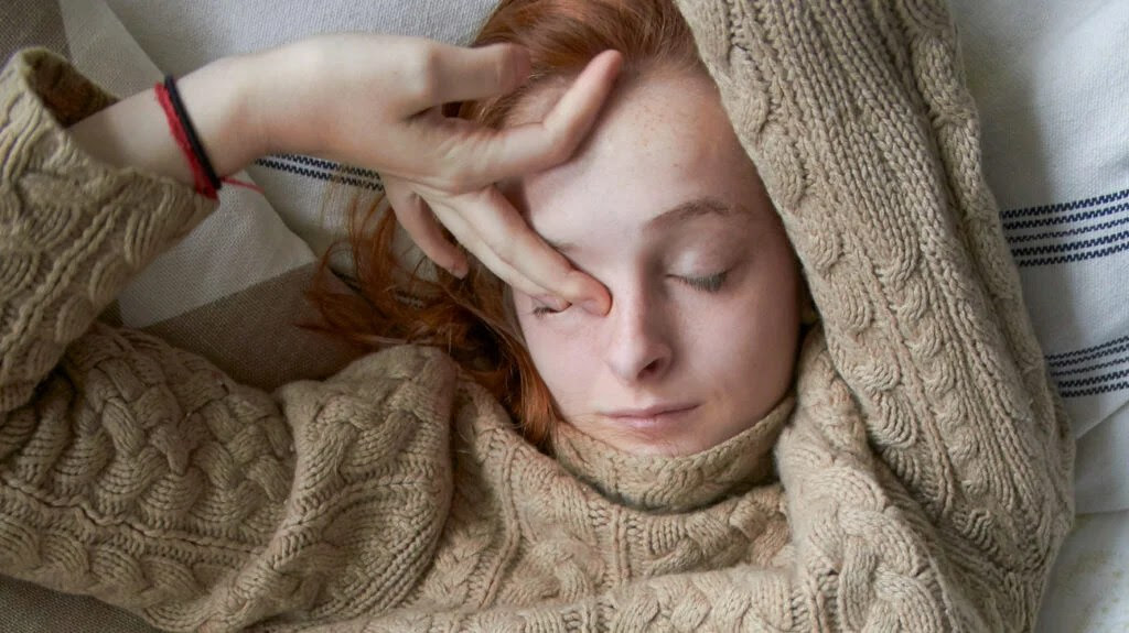 Woman tired and feeling lethargy