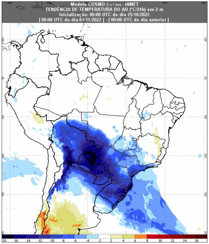 Novembro começa com frio atípico em grande parte do Brasil