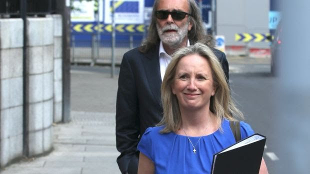  Gemma O’Doherty and John Waters arriving at the Four Courts in Dublin on Friday. Photograph: Collins Courts