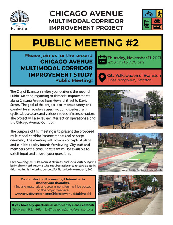 Chicago Avenue Corridor Meeting flyer
