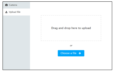 The option to drag and drop or upload an image