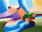 Mark Webster - Ice Cream Sunset - Abstract Geometric Landscape Oil Painting - Posted on Sunday, November 9, 2014 by Mark Webster