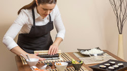 mother making sushi