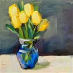 Yellow Tulips in the Living Room Painting - Posted on Saturday, February 28, 2015 by Angela Moulton