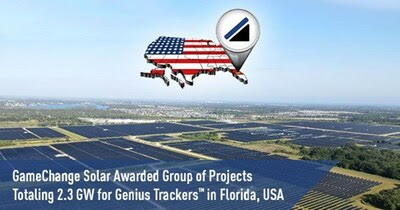 GameChange Solar Awarded Group of Projects Totaling 2.3 GW for Genius Trackers™ in Florida, USA (PRNewsfoto/GameChange Solar)