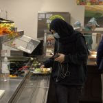 A student goes through the lunch line at Dearborn High during the 2021-2022 school year.