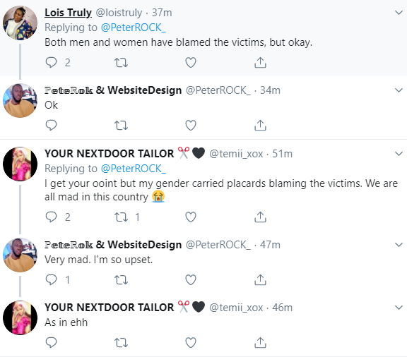 Outrage on Twitter as women protesting the Port Harcourt serial killings carry placard blaming the victims found dead in hotels