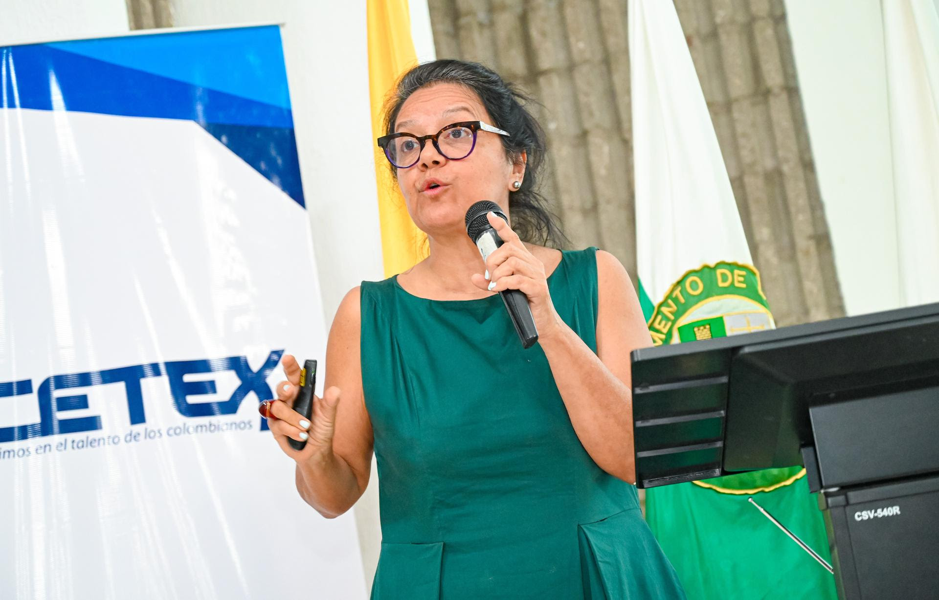 Investigadora Diana Ruiz Pino durante su intervención en el evento