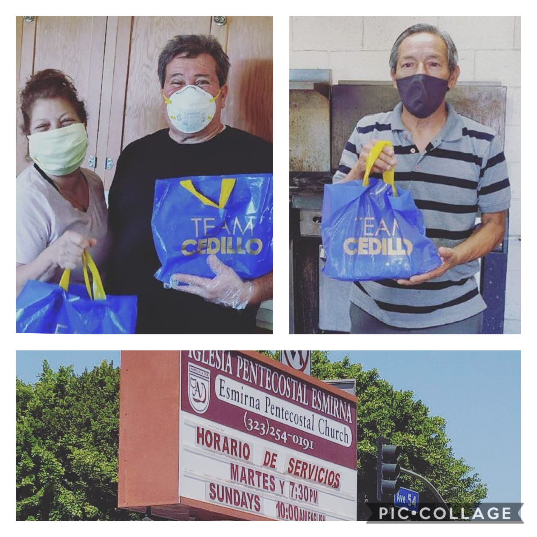 St. Vincent food bank and Iglesia Pentacastal food bank in
Highland Park received meals from Chico's Restaurant 5-22-2020
COLLAGE