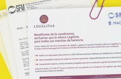 La Empresa de Servicios Funerarios de Madrid envía certificados oficiales de defunción con publicidad de Legálitas