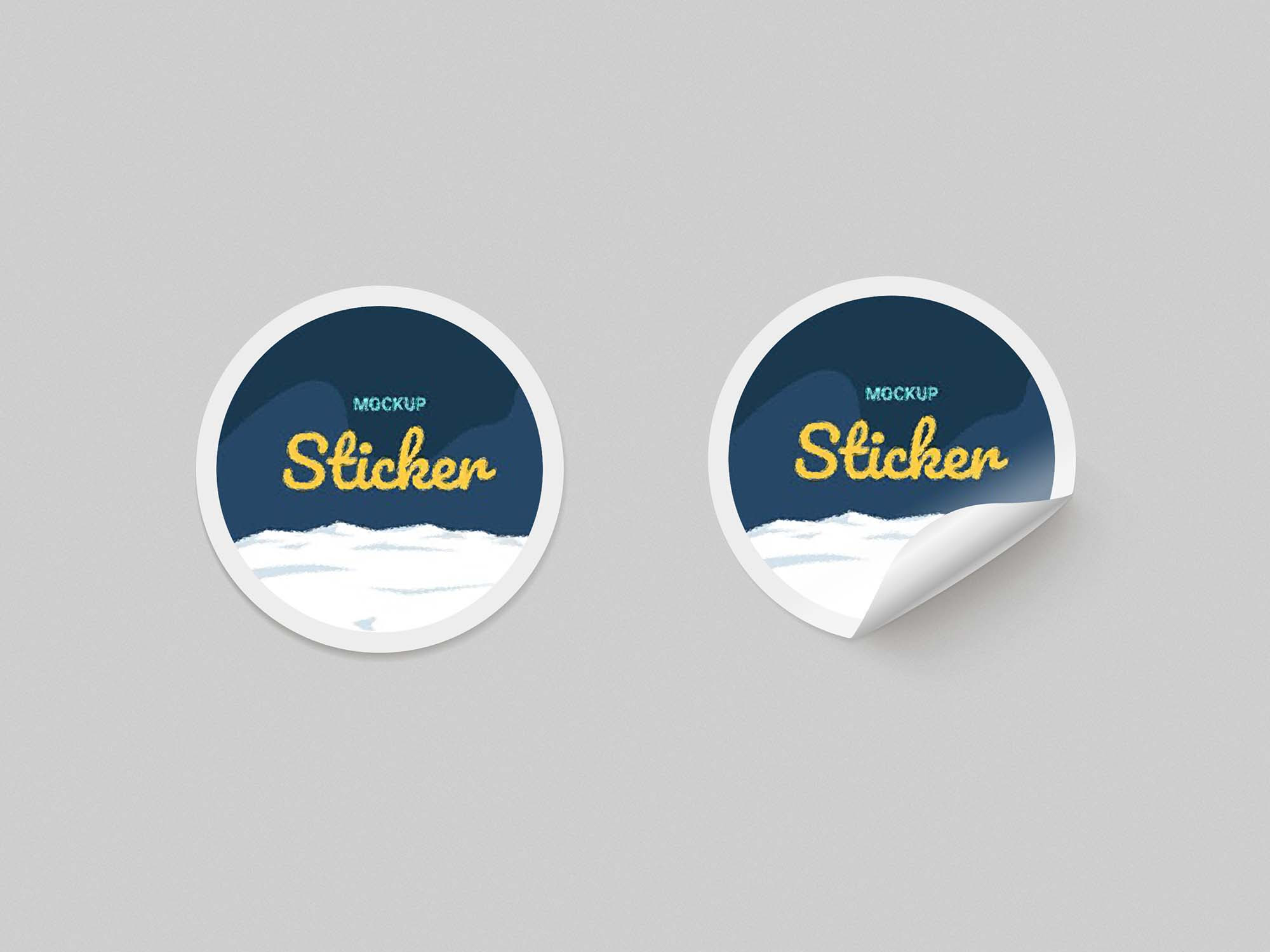 Free Mockup Round Paper Stickers Free Commercial Use Fonts & Graphics