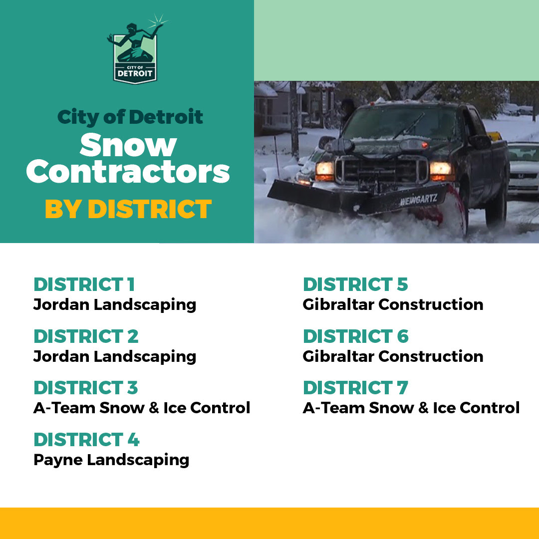 City's Snow Contractors by District