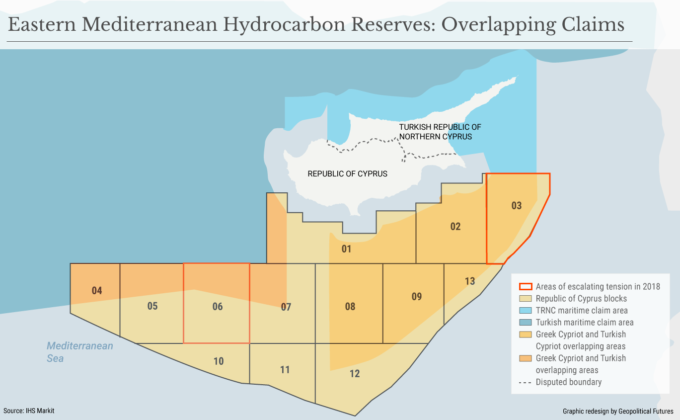 Eastern Mediterranean Hydrocarbon Reserves: Overlapping Claims
