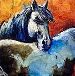 Mixed Media Equine Painting,Horse Art "Best of Friends" by Colorado Mixed Media Artist Carol Nelson - Posted on Tuesday, February 24, 2015 by Carol Nelson