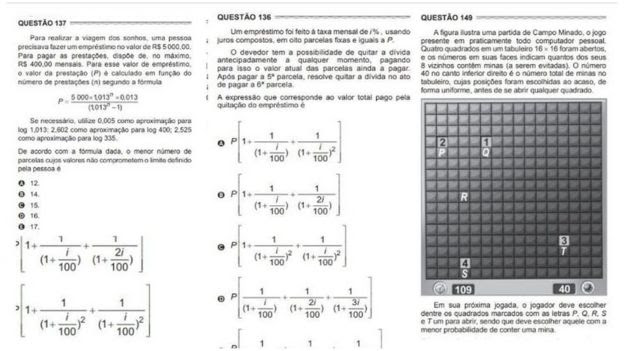 As questões que os professores consultados pela BBC consideraram as mais difíceis