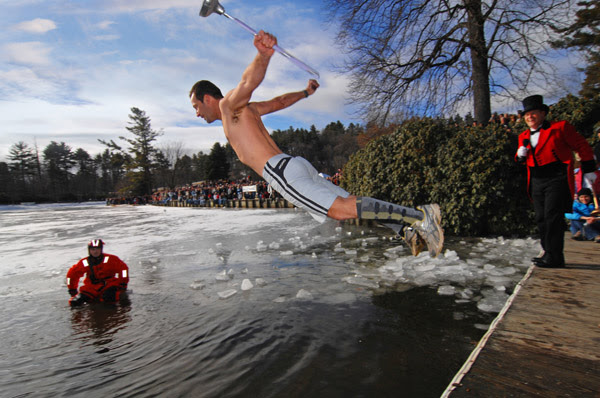 Man takes the plunge into icy Chetola Lake at WinterFest