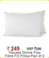 Housee Divine Poly Fibre Fill Pillow (Pair Of Two)