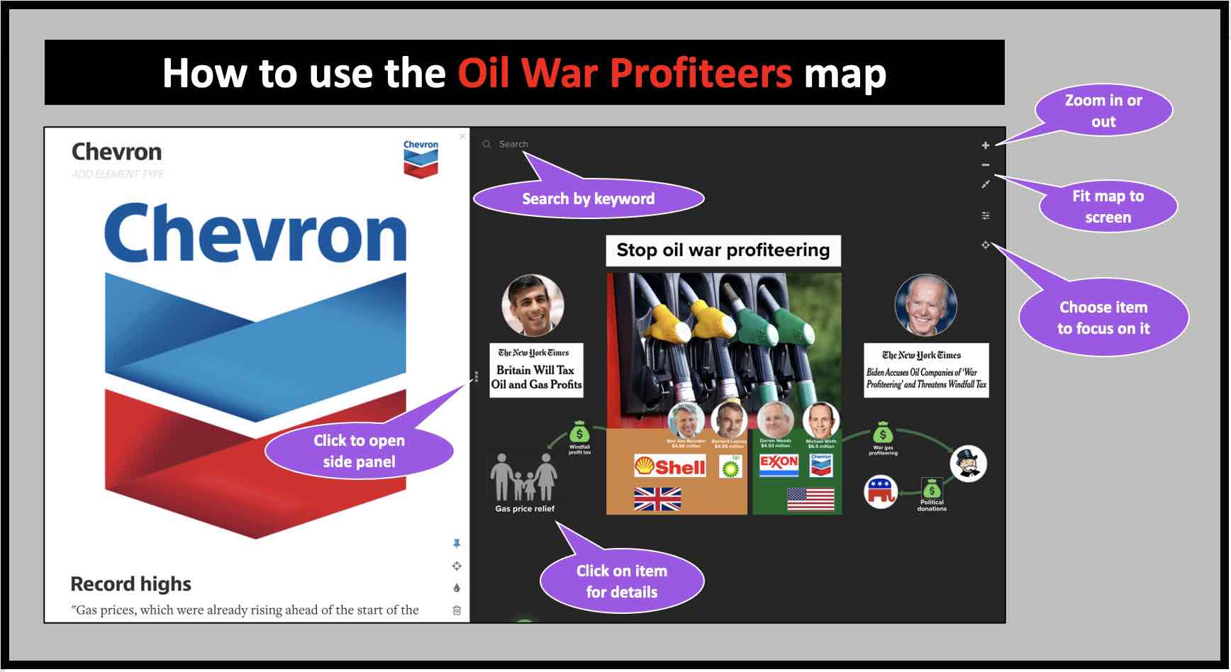 Follow the money behind oil company war profiteering with this map
