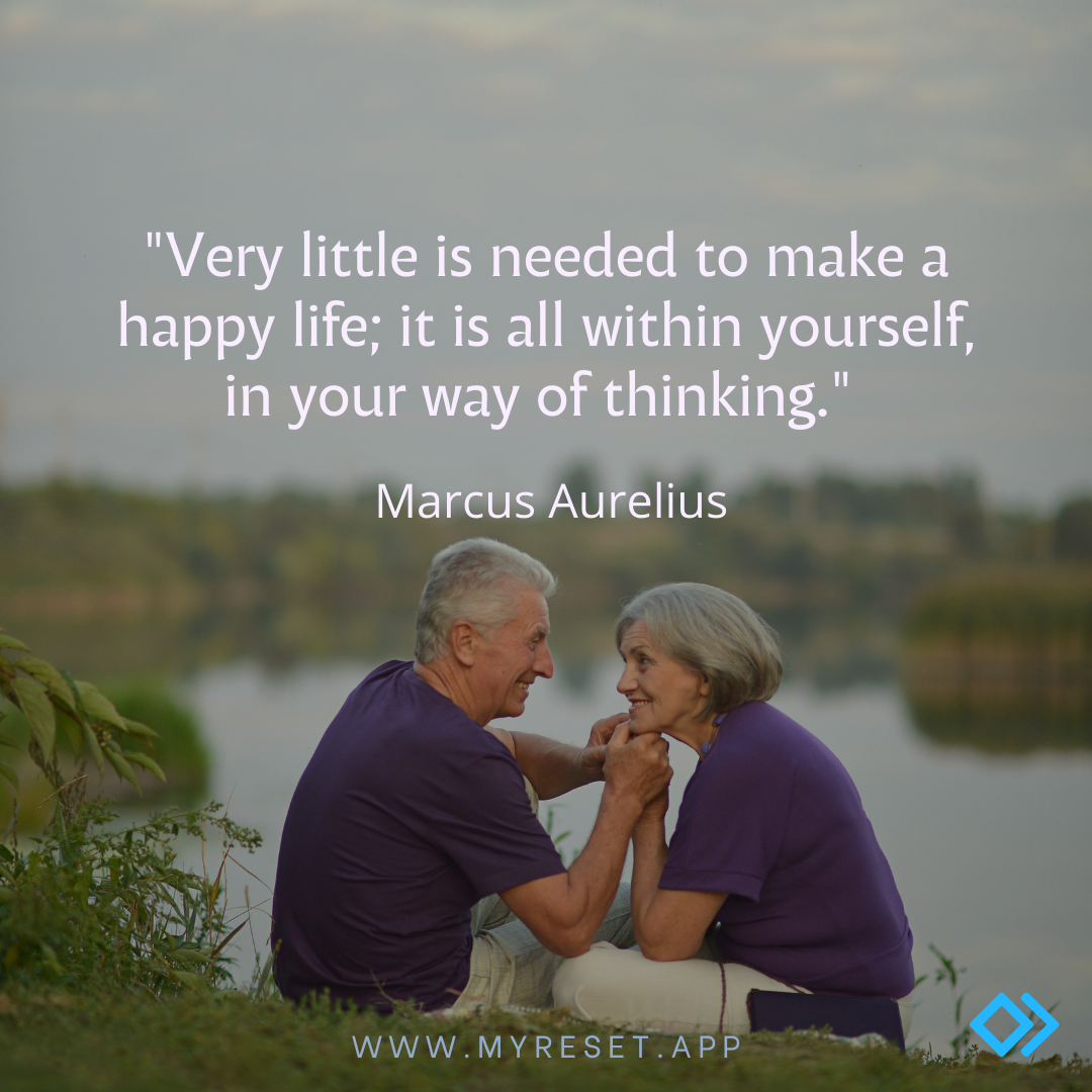 Elderly couple. Quote by Marcus Aurelius