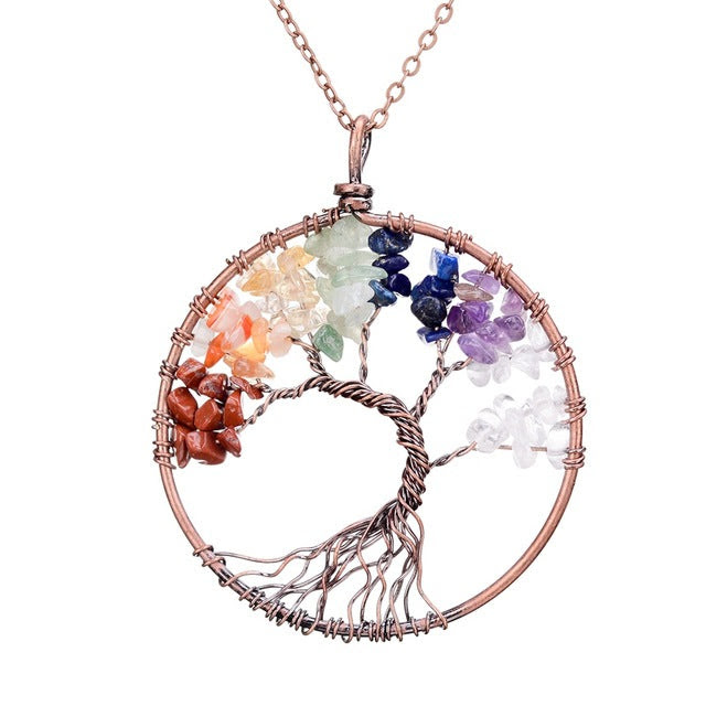Image of 7 Chakra Tree Of Life Necklace