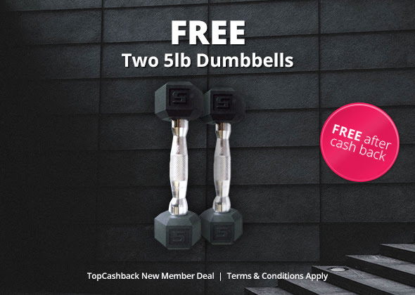 FREE Two 5 Lb CAP Barbell Rubber-Coated Hex Dumbbells