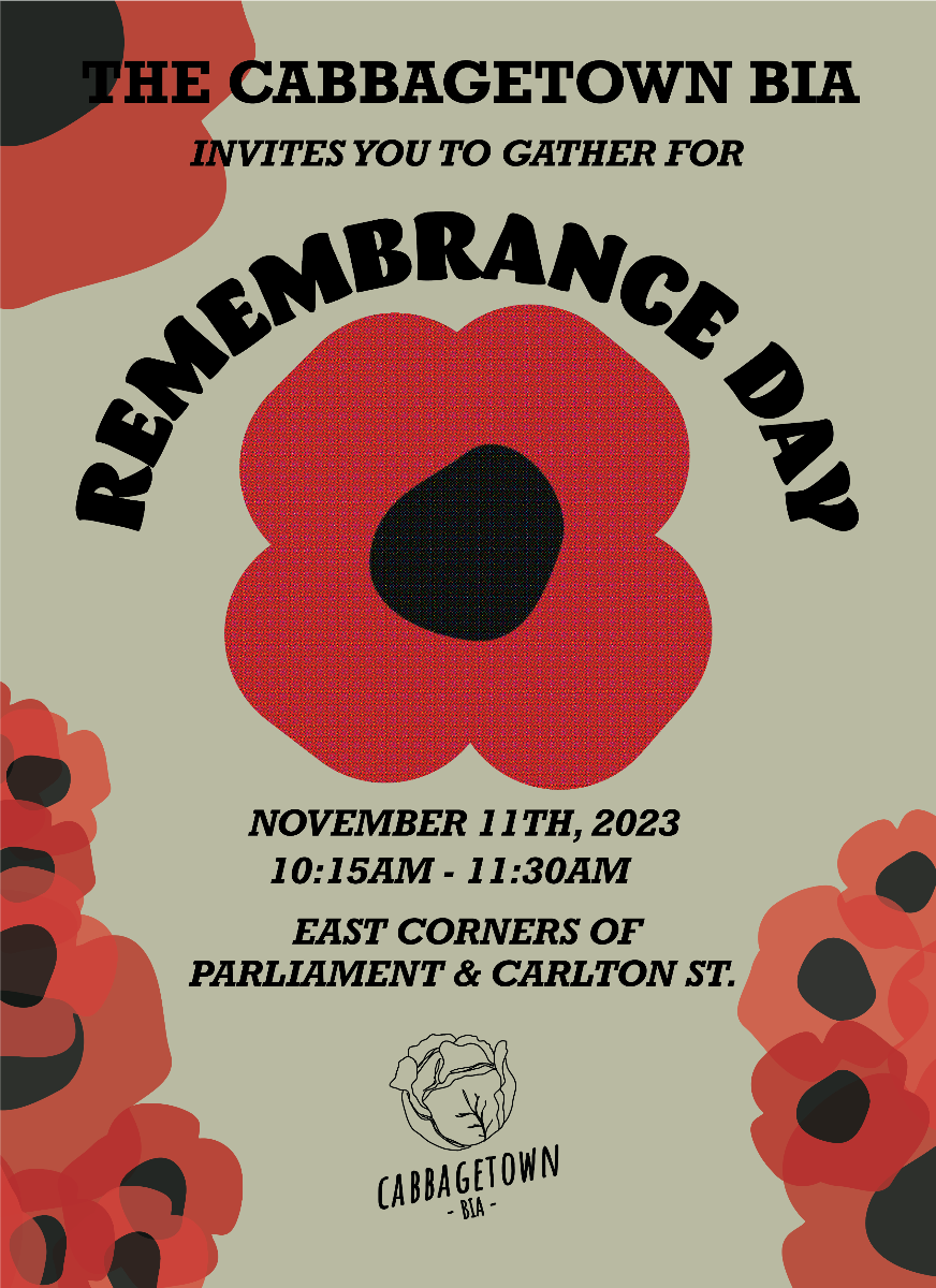 Cabbagetown BIA Remembrance Day Poster