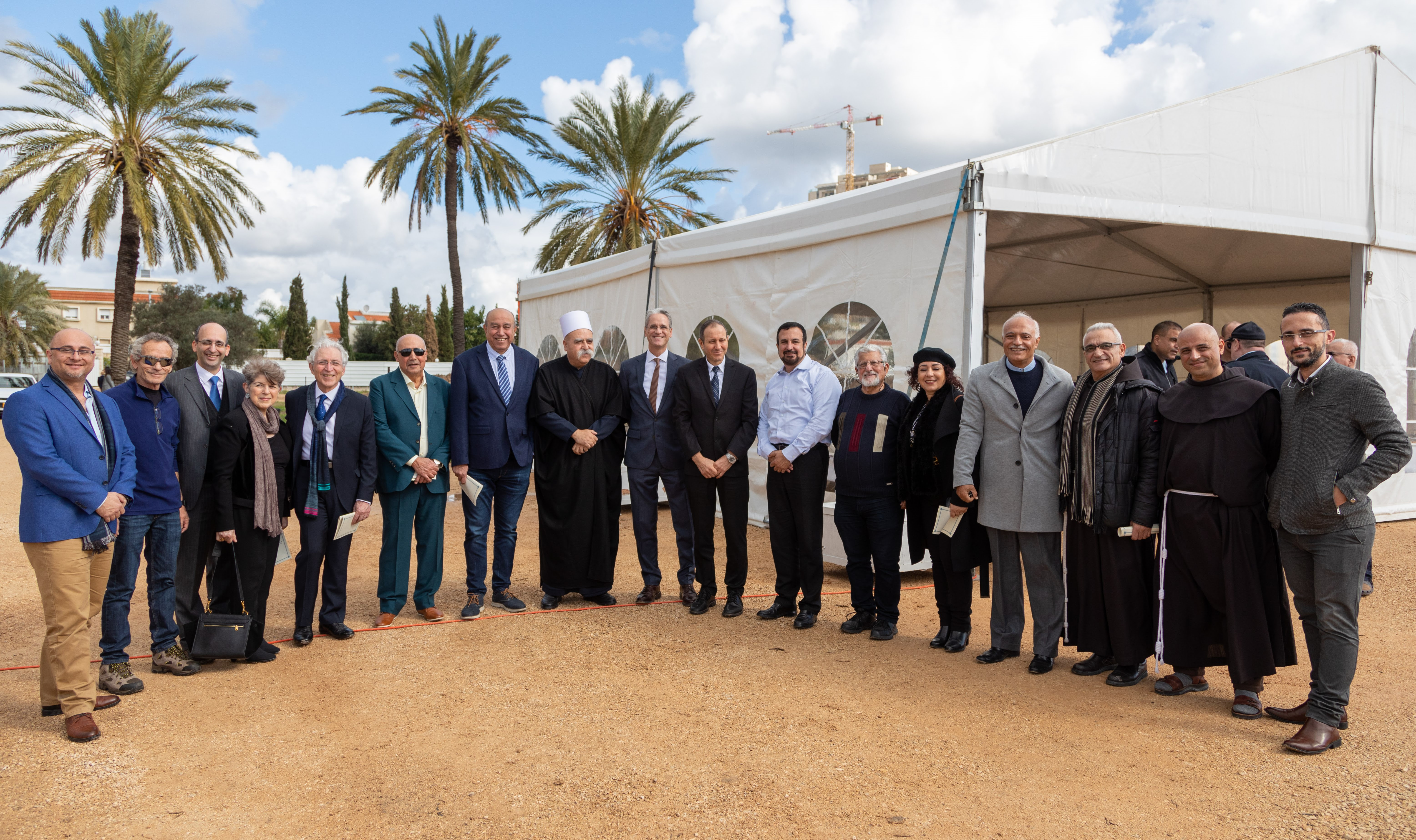 Representatives of diverse elements of Akka attended a ceremony marking the start of construction on the Shrine of ‘Abdu’l Baha.