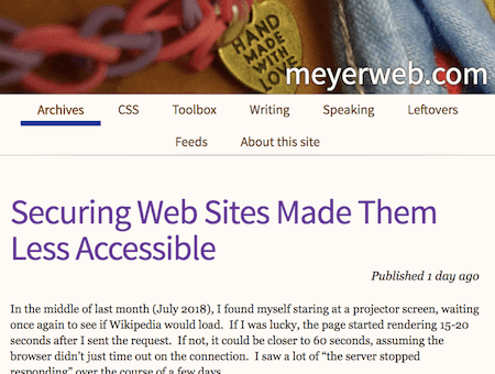 Securing Web Sites Made Them Less Accessible