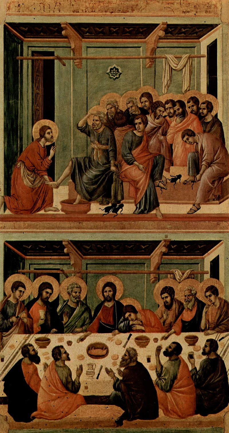 لوحات "العشاء الأخير".. فنانون جسدوا الليلة الأخيرة للمسيح غير دافنشى الأحد، 257568-800px-Duccio_di_Buoninsegna_029