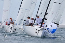 J/70s sailing off Youngstown, NY in Can Am Challenge