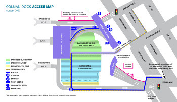 Access map of Colman Dock in Seattle