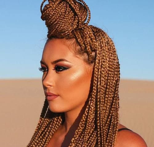 Penteados com tranças box braids