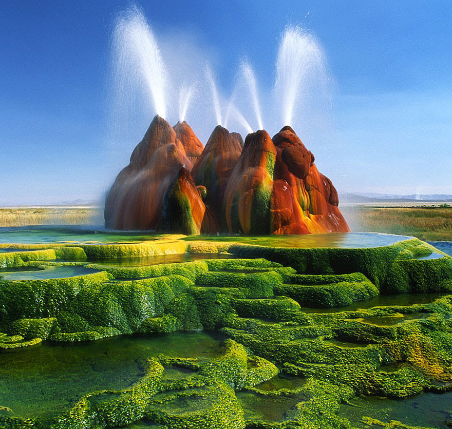 Fly Geyser, Nevada, Usa