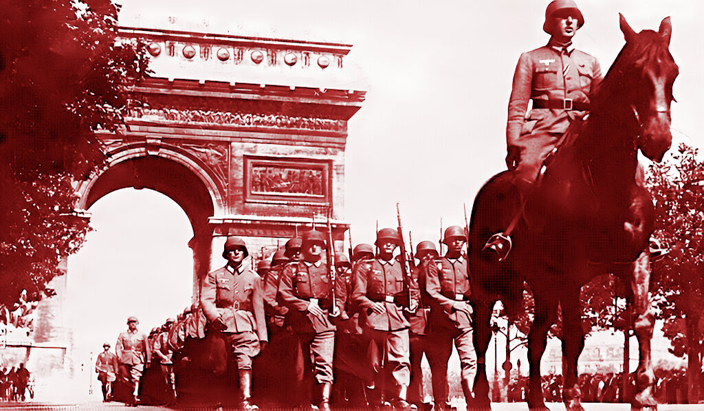Гитлеровцы на улицах Парижа, фото 1940 г.