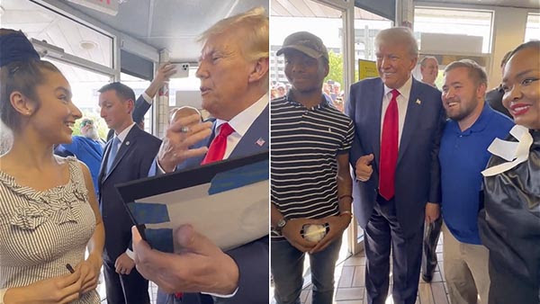 Watch: Trump Makes Surprise Visit to Georgia Waffle House, Crowd Goes Wild