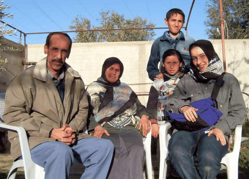 Rachel Corrie and the Nasrallah family. Photo: Corrie family