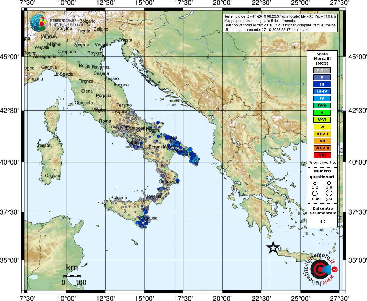 Terremoto a Creta di 6.0 avvertito anche in Puglia, Sicilia e Calabria