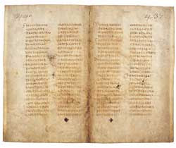 Evangeliário latino, Codex Eusebi, s.n., pp. 440-437, Biblioteca Capitular, Verceli (Itália). Este manuscrito é o testemunho mais antigo dos quatro Evangelhos em texto dito “europeu”, anterior à Vulgata de Jerônimo