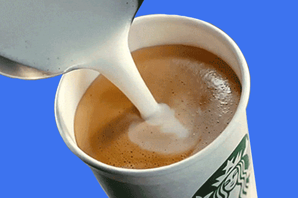 pouring a latte