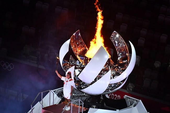  Tokyo 2020 Olympics: Naomi Osaka lights Olympic cauldron at Opening Ceremony (Photos)