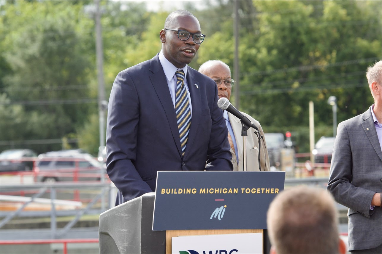 Lt. Gov. Gilchrist speaks at podium during event 