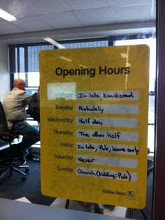 New Office Hours.  @Lethe Vaisigano Pikula and @Jackie Vaenuku..... Wouldn't that be nice?!