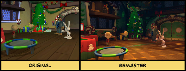 Side by side comparison of Santa's Workshop
