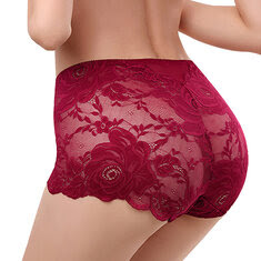 High Waist Mesh Lace Breathable Panties