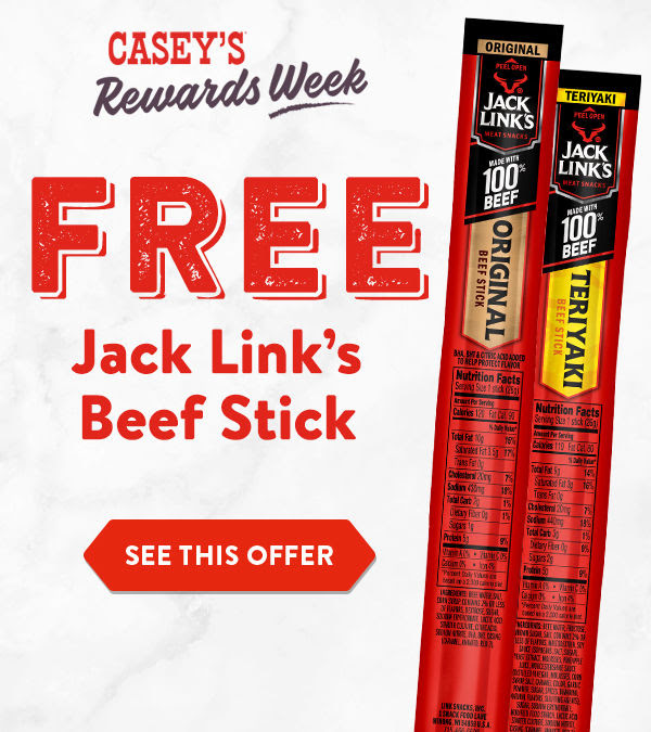 Get a FREE Jack Link Beef Stick with Caseys Rewards - See This Offer